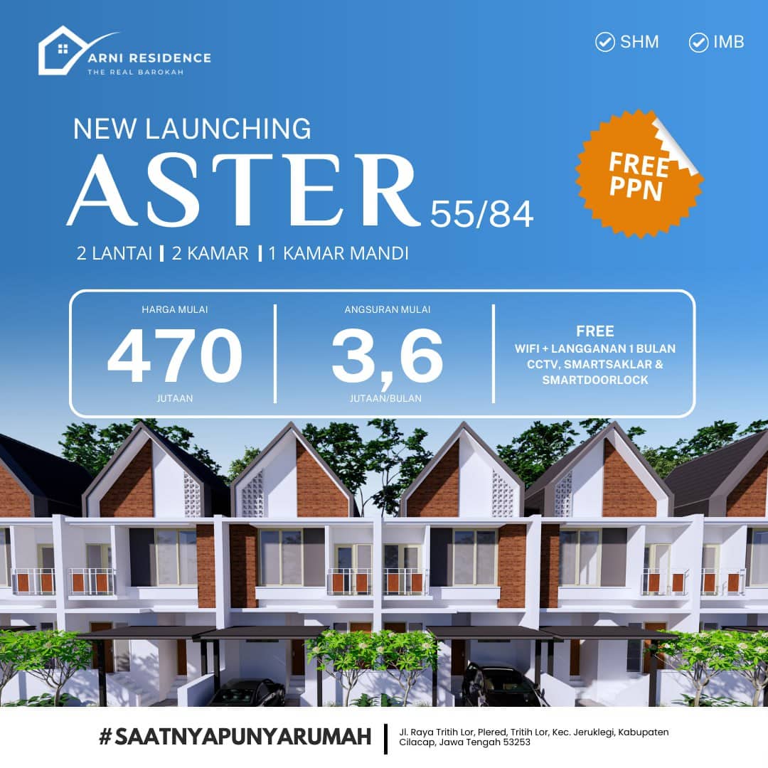 dijual rumah tipe aster diperumahan arni residence cilacap (1)