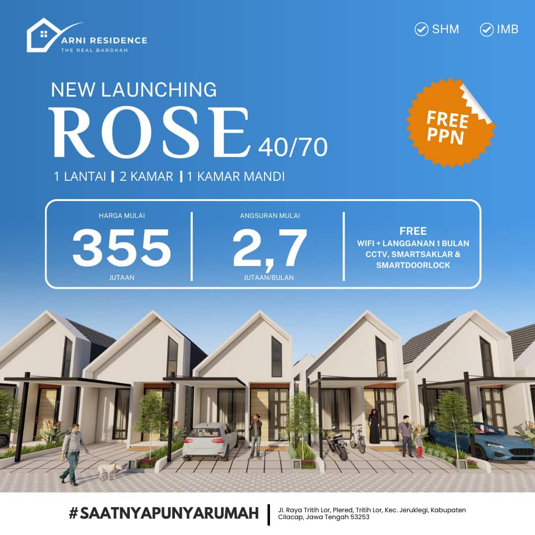 dijual rumah tipe rose diperumahan arni residence cilacap (1)