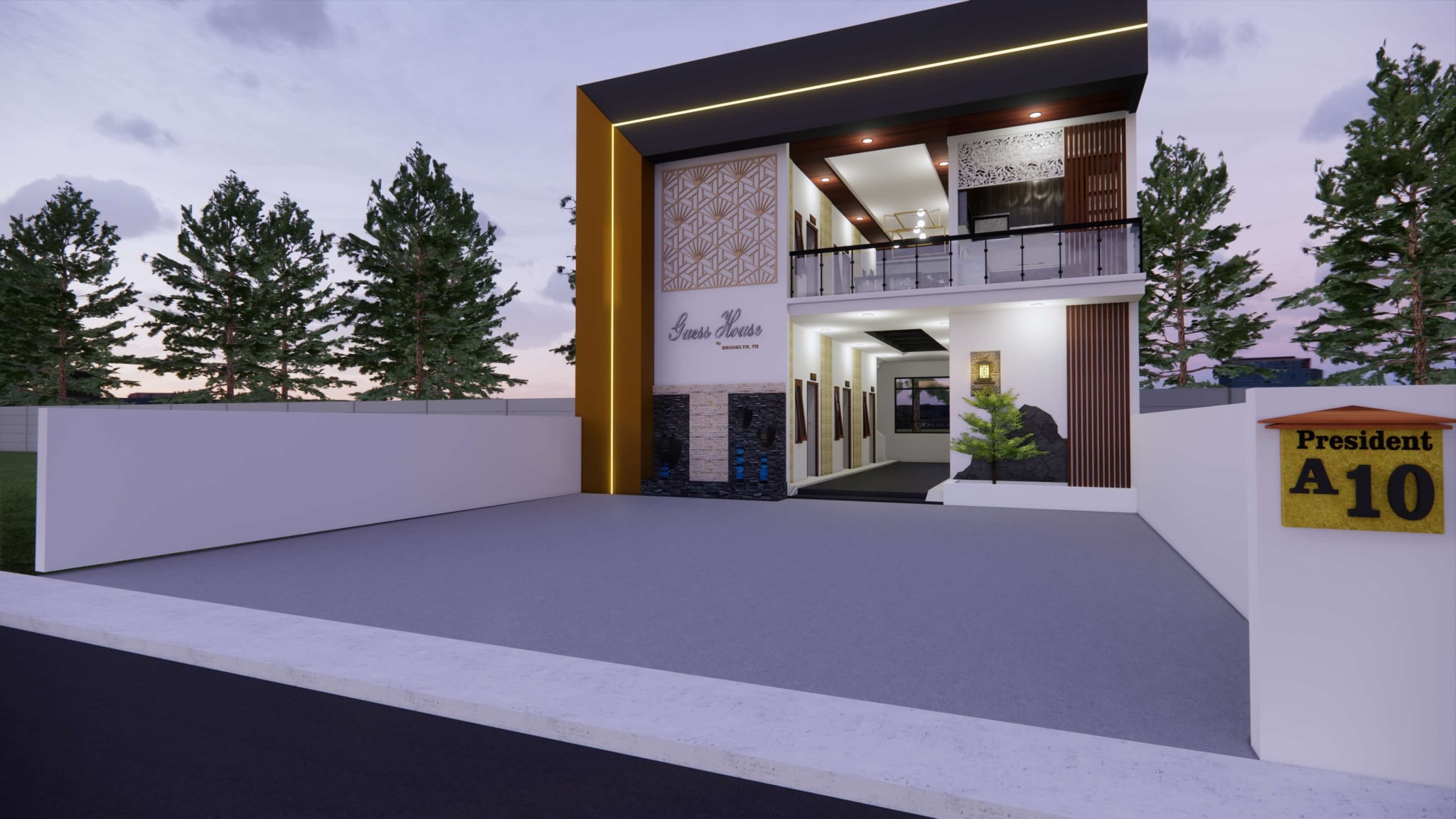 kos ekslusive brooklyn Tampak depan samping kanan