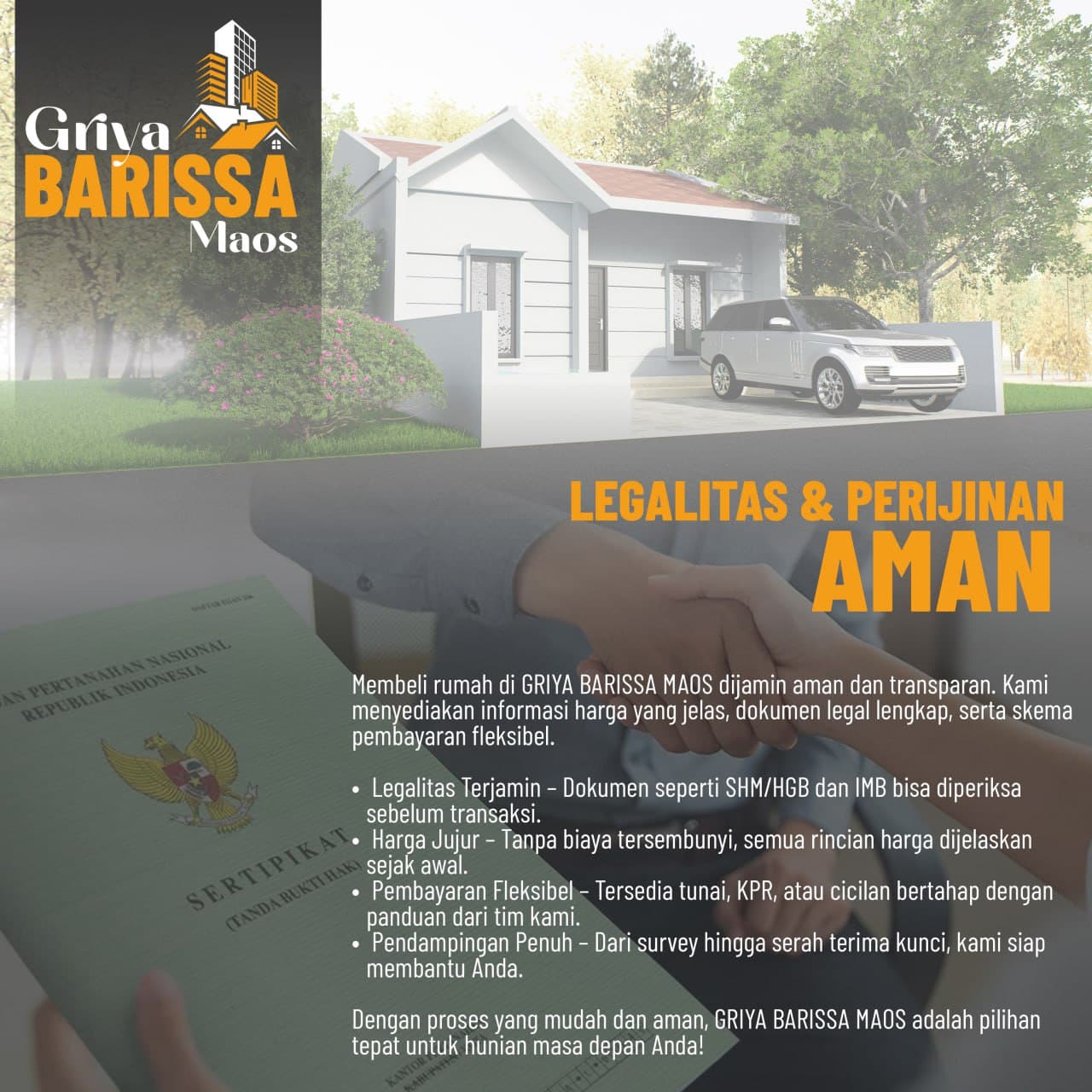 perumahan griya barisa maos legalitas aman