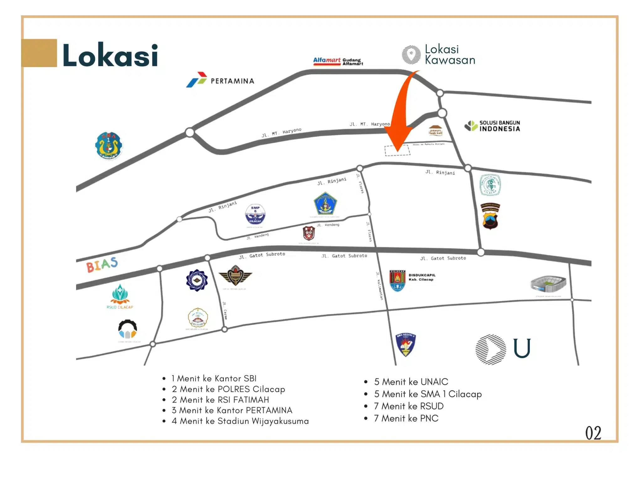 Lokasi Perumahan Mahkota Rinjani Cilacap